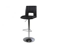 AC Design Furniture 53828 Barhocker 2-er Set Evan, lederlook schwarz PU