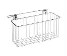 InterDesign 38297EU Aufbewahrungskorb für freistehendes Waschbecken mit Handtuchstange - Metall 30,48 x 12,70 x 16,51 cm, Chrom