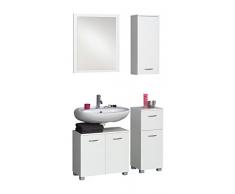 Kesper Badmöbel 3039000000242001 Badezimmer 4-teilig Ascona, Waschbeckenunterschrank 554,5 x 60 x 31,3 cm, Unterschrank 79 x 30 x 31,3 cm, Hängeschrank 73,6 x 30 x 21 cm, Spiegel 71,7 x 58,5 x 1,9 cm, weiÃ