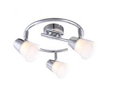 Praktische LED Deckenleuchte chrom Kunststoff klar, innen weiÃ gestreift 3W - Globo TIEKA 56185-3