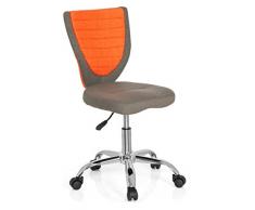 hjh OFFICE 670620 Kinderdrehstuhl KIDDY COMFORT grau orange, ganz besonders ideal für Schulanfänger, ergonomischer Kinderschreibtischstuhl, Kinderbürostuhl höhenverstellbar, Kinderbürostuhl, Jugendstuhl