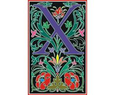 Indigos 4051719712001 Wandtattoo MF092 X Buchstabe wundervolles Ornament Pflanze Blume Tribal 96 x 59 cm