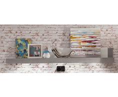 trendteam Wohnzimmer Wandregal Bücherleiste Bücherregal Pure, 210 x 30 x 22 cm in Beton Stone Dekor ohne Beleuchtung