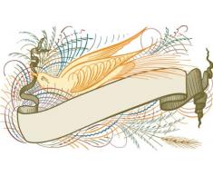 Indigos 4051719730999 Wandtattoo MF161 Tribal Vogel Ranken 80 x 47 cm