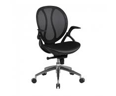 AMSTYLE Bürostuhl SHAPE 1 Kunstlederbezug Schreibtischstuhl höhenverstellbar Armlehne ergonomisch verstellbar schwarz Chefsessel Design 120kg Drehstuhl Synchronmechanik hohe Rücken-Lehne XXL Hochlehner Mesh