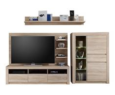 trendteam 1415-953-45 Wohnwand Kombination Sevilla, 268 x 156 x 51 cm, eiche sonoma hell