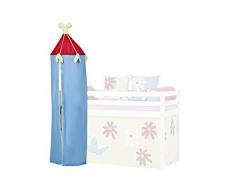 Hoppekids Butterfly Turm für Halbhochbett, Spielbett, Hochbettinklusiviv Gestell, Textil, blau/rot, 45 x 45 x 185 cm
