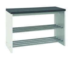HAKU Möbel 95531 Bank MDF, Stahl, granitoptik / chrom, 30 x 81 x 55 cm