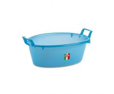Stefanplast Polyethylen Oval Waschbecken, neutral/hellblau, 75 Liter