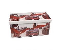 Hochwertige Sitzbank Sitzhocker London Sitzwürfel Aufbewahrungsbox 76,5 x 38 x 38cm inkl. 1 Rolle 16l Abfallbeutel
