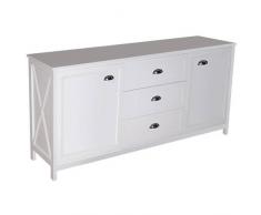 Country Sideboard mit 2 Türen und 3 Schubladen, weiss, BxHxT 160x80x40