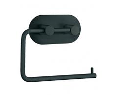 beslagsboden Toilettenpapierhalter Design selbstklebend aus gebürsteter Edelstahl, Schwarz