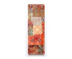 Apalis 67537 Wandgarderobe Schriftmuster | Design Garderobe Garderobenpaneel Kleiderhaken Flurgarderobe Hakenleiste Holz Standgarderobe Hängegarderobe | 139x46cm