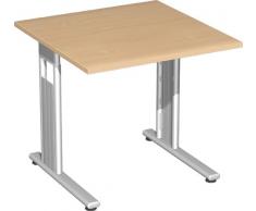 Gera MÃ¶bel S-618101-BU/SI Schreibtisch Lissabon, 80 x 80 x 72 cm, buche / silber