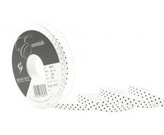 Berisfords Schleifenband Micro Dot, weiÃ/schwarz