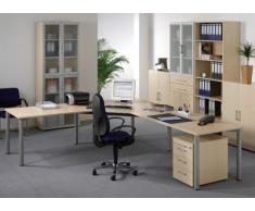 Gera MÃ¶bel 4 FuÃ Flex Schreibtisch, Holzdekor, Ahorn/Silber, 160 x 80 x 72 cm