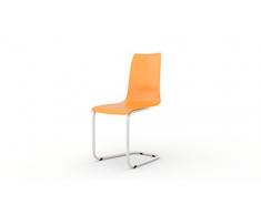 Tojo Stuhl - Freischwinger Stühle mit austauschbarer Sitzschale - Farbe Orange - Filigraner Schwingstuhl für Küche, Arbeitszimmer, Büro - Moderne Konferenzstühle, Schreibtischstühle