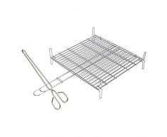 Sauvic 02686-Doppelter Grillrost aus 304 Edelstahl, 50 x 50 cm.