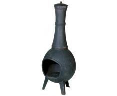 Esschert Design Terrassenofen, Terrassenkamin, bauchige Form, aus Gusseisen, Größe S, ca. 39 cm x 39 cm x 104 cm hoch
