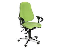Topstar SI59UG05, Sitness 10 ergonomischer Bürostuhl, Schreibtischstuhl, inkl. höhenverstellbaren Armlehnen, Bezugsstoff apfelgrün