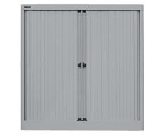 Bisley Rollladenschrank Eurotambour, 2 Fachböden, 2,5 OH, B 1000 mm, Metall, Sl355 Rollladen Silber, Korpus Silber, 43 x 100 x 103 cm