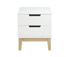 AC Design Furniture 63996 Nachttisch, Holz, weiÃ, 40 x 40 x 45 cm