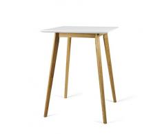 Tenzo 2187-001 Bess Designer Bartisch, Holz, weià / eiche, 80 x 80 x 105 cm