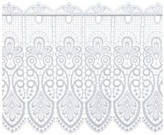 Plauener Spitze by Modespitze, Store Bistro Gardine Scheibengardine mit Stangendurchzug, hochwertige Stickerei, Höhe 35 cm, Breite 112 cm, Weiß