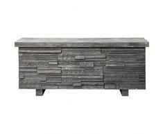 Kare Sideboard Gate, 78855, TV Lowboard im antiken Vintage-Look, 3 Schubladen und 2 Türen, grau (H/B/T) 70x160x45cm