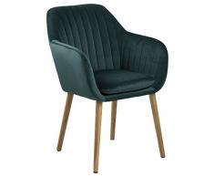 AC Design Furniture Wendy Esszimmerstuhl, Stoff, flaschegrün, 59 x 57 x 83 cm