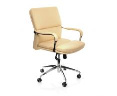 hjh OFFICE 600770 Bürostuhl Chefsessel BRUNELLO 10 Kunstleder beige dick gepolstert, solide individelle Einstellmöglichkeiten, Schreibtischstuhl ergonomisch, Büro Sessel, Drehstuhl, feste Armlehne
