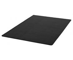 HANSE Home 102055 unifarben Teppich Läufer Brücke Bettumrandung Stufenmatten Treppenschoner, schwarz, 140 x 200 cm