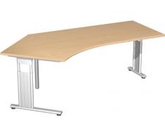 Gera MÃ¶bel S-617316-BU/SI Schreibtisch 135 Grad rechts Lissabon, 216,6 x 113,1 x 68-82 cm, buche / silber