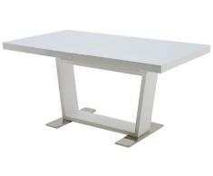 Robas Lund, Tisch, Esszimmertisch, Manhattan, ausziehbar, Glas/Hochglanz/weiß, 160(240) x 76 x 90 cm, 0216HWGW