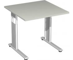Gera MÃ¶bel S-617101-LG/SI Schreibtisch Lissabon, 80 x 80 x 68-82 cm, lichtgrau / silber