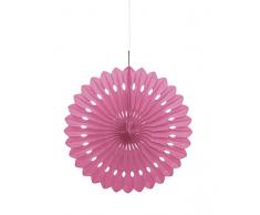Unique Party Supplies Seidenpapier-Fächer, rund, Dekoration, 40 cm, hot pink, 16 Inches When Opened (40cm)