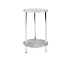 Haku-Möbel 15634 Beistelltisch, Metall, Betonoptik-Chrom, 50 x Ã: 30