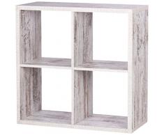 Raumteiler 4er Würfel - Bücherregal, Standregal (verschiedene Farben), 25 mm, made in Germany