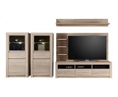 trendteam SV96345 Wohnwand Wohnzimmerschrank Eiche Sonoma hell, BxHxT 312x156x51 cm