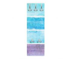 Apalis 78693 Wandgarderobe Colour Harmony Blue | Design Garderobe Garderobenpaneel Kleiderhaken Flurgarderobe Hakenleiste Holz Standgarderobe Hängegarderobe | 139x46cm