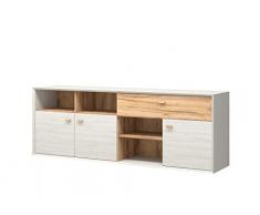 Germania 2322-247 Sideboard CALVI, Pinie-WeiÃ-Nachbildung/Navarra-Eiche-Nb., 41 x 187 x 67 cm