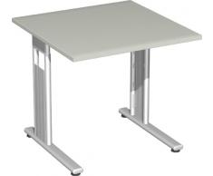 Gera MÃ¶bel S-618101-LG/SI Schreibtisch Lissabon, 80 x 80 x 72 cm, lichtgrau / silber