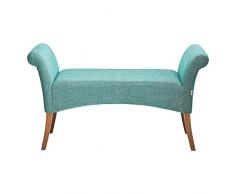 Polsterbank Motley Rhythm Green, gepolsterte, schmale 2er Sitzbank, kleine Deko Design Stoffschuhbank aus Buchenholz, grün (H/B/T) 61x110x40cm