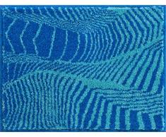 Grund KARIM RASHID Exklusiver Designer Badteppich 100% Polyacryl, ultra soft, rutschfest, ÖKO-TEX-zertifiziert, 5 Jahre Garantie, KARIM 13, WC-Vorlage o.A. 50x65 cm, blau-türkis
