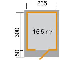 Weka Gartenhaus, Designhaus 172 Größe 2, 28 mm, ET, grau, 275x375x226 cm, 172.2430.45000
