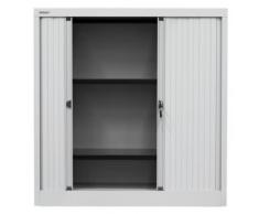 Bisley Rollladenschrank Eurotambour, 2 Fachböden, 2,5 OH, B 800 mm, Metall, Lg645 Rollladen Lichtgrau, Korpus Lichtgrau, 43 x 80 x 103 cm