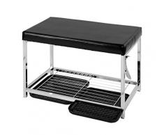 Wenko 86420500 Schuhbank mit 2 Abtropfschalen, Stahl, chrom, 40 x 70 x 47 cm