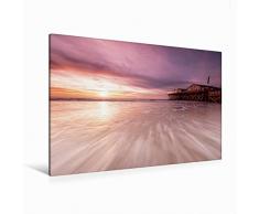 Premium Textil-Leinwand 120 cm x 80 cm quer Wellenspiel | Wandbild, Bild auf Keilrahmen, Fertigbild auf echter Leinwand, Leinwanddruck