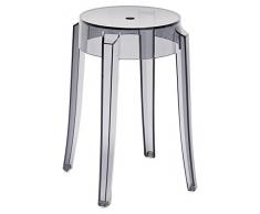 Kartell Charles Ghost Barhocker, Plastik, grau, 26,5 x 46 x 39 cm,2 Stück