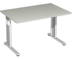 Gera MÃ¶bel S-618102-LG/SI Schreibtisch Lissabon, 120 x 80 x 72 cm, lichtgrau / silber
